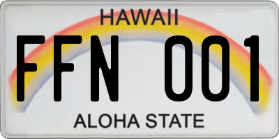 HI license plate FFN001