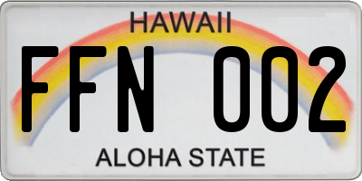 HI license plate FFN002