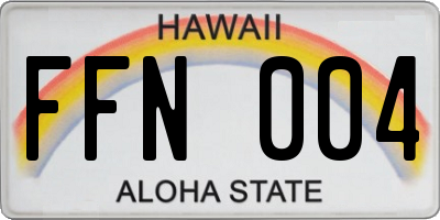 HI license plate FFN004
