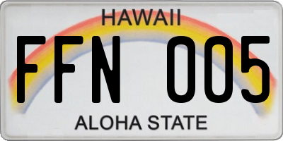 HI license plate FFN005