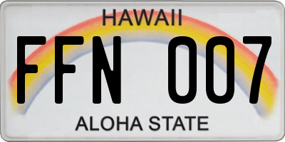 HI license plate FFN007