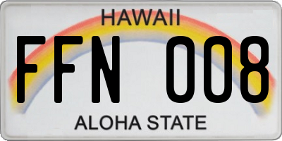 HI license plate FFN008