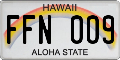 HI license plate FFN009