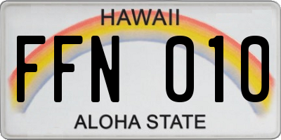 HI license plate FFN010