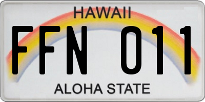 HI license plate FFN011