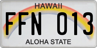 HI license plate FFN013