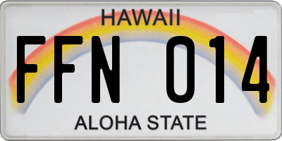 HI license plate FFN014