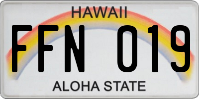 HI license plate FFN019