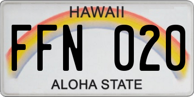 HI license plate FFN020