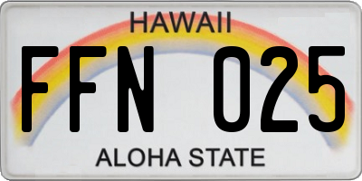 HI license plate FFN025