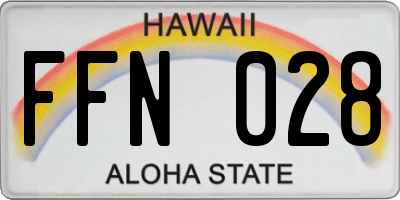 HI license plate FFN028