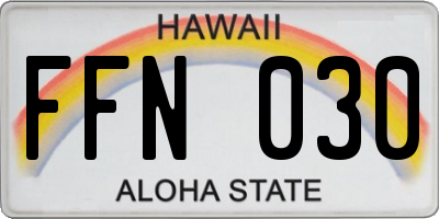 HI license plate FFN030