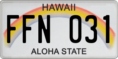 HI license plate FFN031