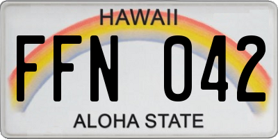 HI license plate FFN042