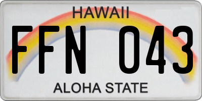 HI license plate FFN043