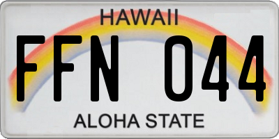 HI license plate FFN044