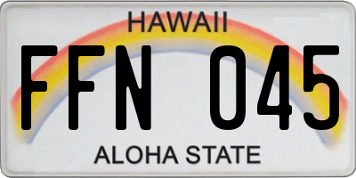 HI license plate FFN045