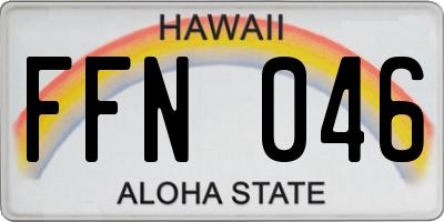 HI license plate FFN046