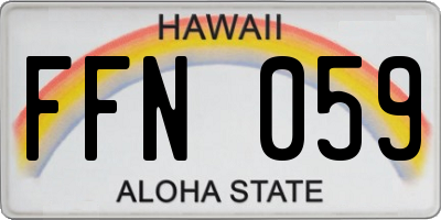 HI license plate FFN059