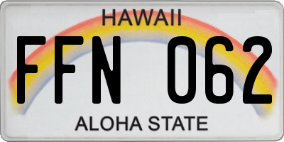 HI license plate FFN062