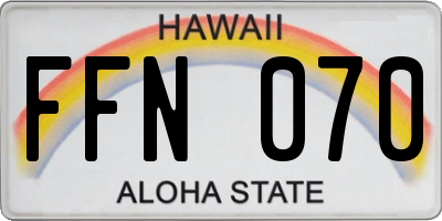 HI license plate FFN070