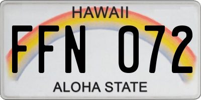 HI license plate FFN072