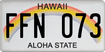 HI license plate FFN073
