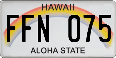 HI license plate FFN075