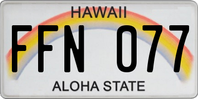 HI license plate FFN077