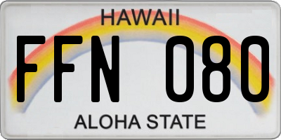 HI license plate FFN080