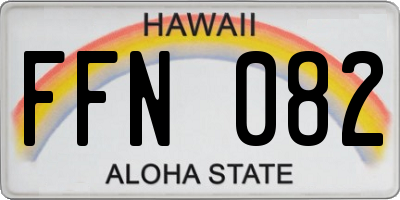 HI license plate FFN082