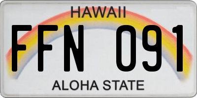 HI license plate FFN091
