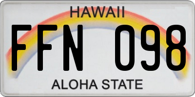 HI license plate FFN098