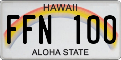 HI license plate FFN100