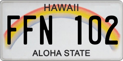 HI license plate FFN102