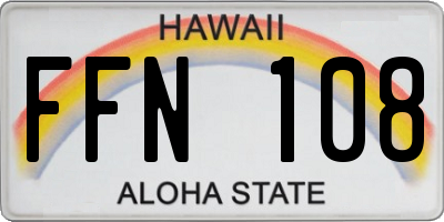 HI license plate FFN108