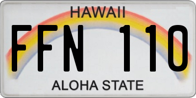 HI license plate FFN110
