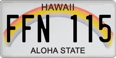 HI license plate FFN115