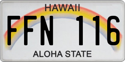HI license plate FFN116