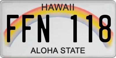 HI license plate FFN118