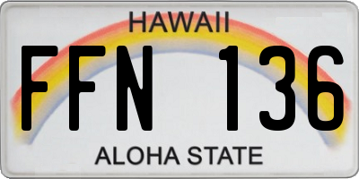 HI license plate FFN136
