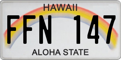 HI license plate FFN147