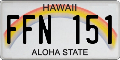 HI license plate FFN151