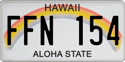 HI license plate FFN154