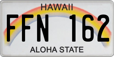 HI license plate FFN162