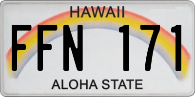 HI license plate FFN171