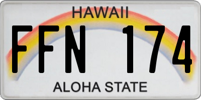 HI license plate FFN174