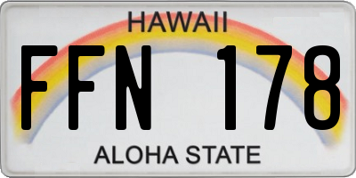 HI license plate FFN178
