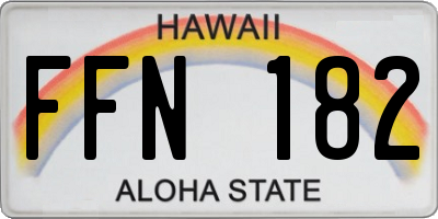 HI license plate FFN182