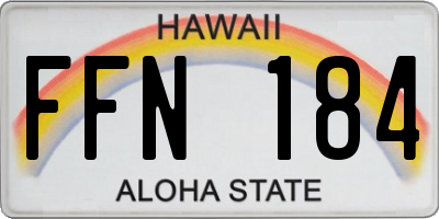 HI license plate FFN184